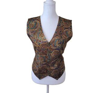 Vintage 100% Silk Classiques Paisley Vest Women's Size S Petites